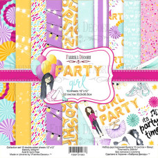 Набор скрапбумаги Party girl, 30,5x30,5см, 1 листов + бонус, Фабрика Декору