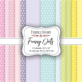 Набор скрапбумаги Funny Dots, 30,5x30,5 см, 12 листов, Фабрика Декору