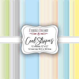 Набір скраппаперу Cool Stripes, 30,5 x30,5 см, 10 аркушів, Фабрика Декору