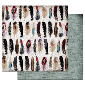 Двусторонняя бумага  Feather collector - Midnight Garden, с фольг.,  30х30 см, Prima