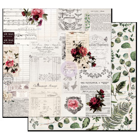 Двусторонняя бумага Rose receipts - Midnight Garden, с фольг. 30х30 см, Prima