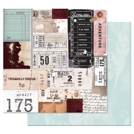 Двосторонній папір Traveling tickets - Midnight Garden, з фольги. 30х30 см, Prima