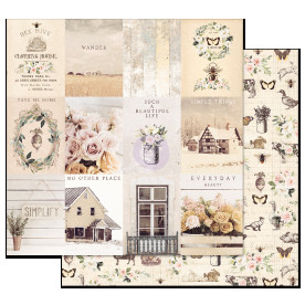 Двосторонній папір Simple Things - Spring Farmhouse, з фольги., 30х30 см, Prima