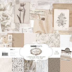 Набір двосторонньої Скрапбумага Whisper 30x30, 12 аркушів + наклейки, Kaisercraft