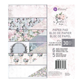 Набір скраппаперу Poetic Rose, 15х15 см, 6 листів, Prima