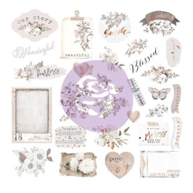 Набір декору Pretty Pale Ephemera and Acecate, з фольги, 40 шт, Prima