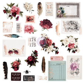 Набір ефемери Midnight Garden Ephemera 1, з фольги, 29 шт, Prima