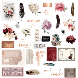 Набір ефемери Midnight Garden Ephemera 2, з фольги, 35 шт, Prima