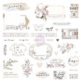 Набір ефемери і стікерів Pretty Pale 65 шт, Prima