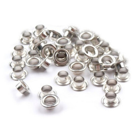 Набір люверсів, 20 шт, колір срібло, 4.8 мм