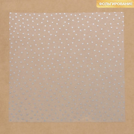 Ацетатный лист с фольгированием Серебряный горошек, 30,5х30,5 см, Артузор