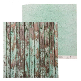Бумага для скрапбукинга Мятные досочки, 30,5х30,5 см, 180 гр/м2, Артузор