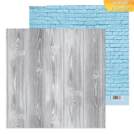 Бумага для скрапбукинга Седые доски, 20х20 см, 180 г/м, Артузор