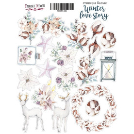 Набір наклейок (стікерів) # 054, Winter Love Story, 21х16 см, Фабрика Декору