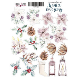 Набор наклеек (стикеров) #053, Winter Love Story, 21х16 см, Фабрика Декора