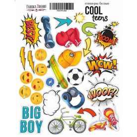Набір наклейок (стікерів) # 052, Cool Teens, 21х16 см, Фабрика Декору