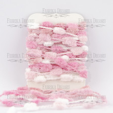 Набор тесьмы с помпонами Melange pink, Фабрика Декора