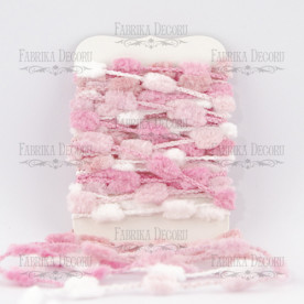 Набор тесьмы с помпонами Melange pink, Фабрика Декора