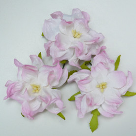 Декоративный цветок гардении нежно-розового цвета, 7 см.