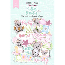 Набор высечек Puffy Fluffy Girl, 52шт, Фабрика Декора