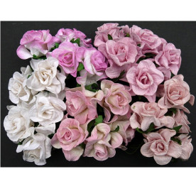 Набір диких трояндочок 35 мм в рожевих тонах, 5 шт.