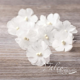 Декоративные тканевые цветы Незабудки 2,5 см 10 шт белого цвета 2742, Valeo