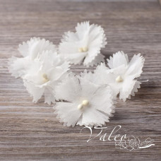 Декоративные тканевые цветы Василек 4 см 5 шт белого цвета 2741, Valeo