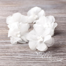 Декоративні тканинні квіти Незабудки 4,5 см 5 шт білого кольору 2725, Valeo