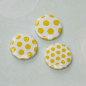Набор значков-фишек Желтые горошки №1, 3 шт.