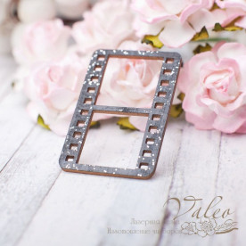 Чіпборд Кадр 37 * 24мм чорний з глітером 2635, Valeo