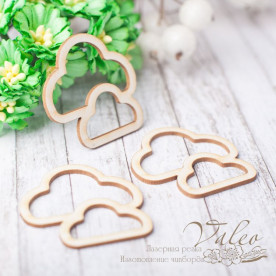 Чипборд шейкер Тучки 35*35мм 3шт 2372, Valeo