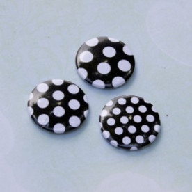 Набір значків-фішок Чорно-білі горошки №2, 3 шт.