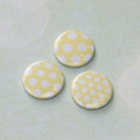 Набор значков-фишек Нежно-желтые горошки №2, 3 шт. 