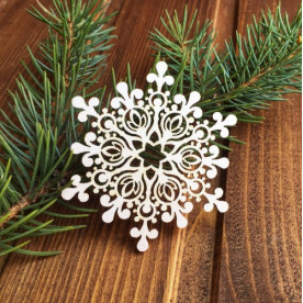 Чипборд Снежинка 65*70мм, Вензелик