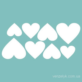 Чіпборд Набір сердечок 05 53 * 115 мм, Вензелік