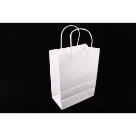 Подарунковий пакет однотонний, білий, 1 шт, 21х27х11 см, 120 гр/м2