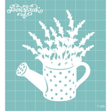 Чіпборд Лейка з квітами 02 77 * 90 мм, Вензелік