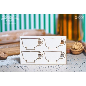 Чипборд Набор чашек 19*38 мм,  Вензелик