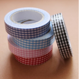 Стрічка декоративна на клейовий основі, в клітинку, чорна, 5 м, 15 мм