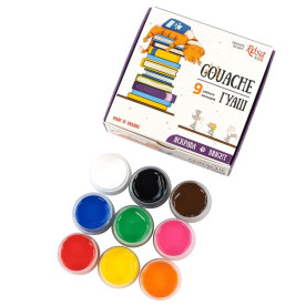 Набір гуашевих фарб Cats 9 кольорів 10мл, ROSA Kids