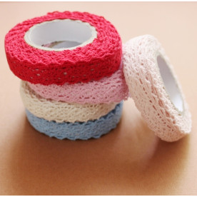 Лента декоративная на клеевой основе, кружево, нежно-розовая, 2,5 м, 20 мм.