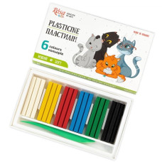 Набір пластиліну Cats зі стеком, 6 кол., 96г, ROSA Kids