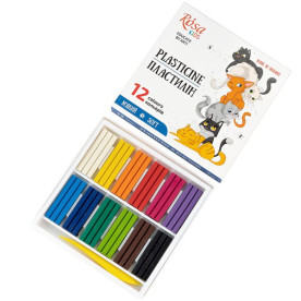 Набір пластиліну Cats зі стеком, 12 кол., 192г, ROSA Kids