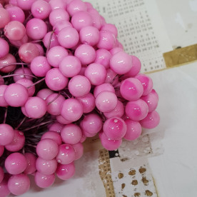 Калина декоративная розовая, 2 шт на веточке, 1 см