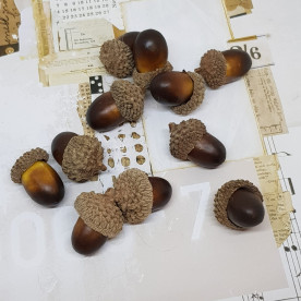 Желудь декоративный, темно-коричневый, 1 шт, 2 см