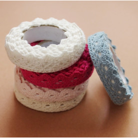 Лента декоративная на клеевой основе, кружево, голубая, 2,5 м, 20 мм.