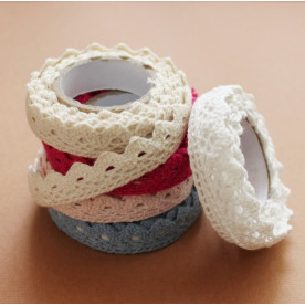 Стрічка декоративна на клейовий основі, мереживо, біла, 2,5 м, 20 мм.