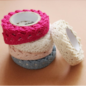 Лента декоративная на клеевой основе, кружево, кремовая, 2,5 м, 20 мм.