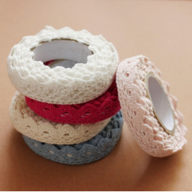 Лента декоративная на клеевой основе, кружево, розовая, 2,5 м, 20 мм.