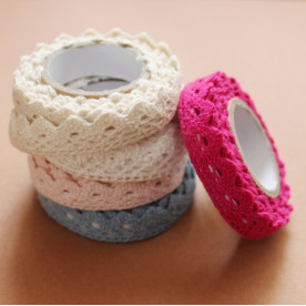 Лента-кружево декоративная на клеевой основе, ярко-розового цвета, 2,5 м, 20 мм.